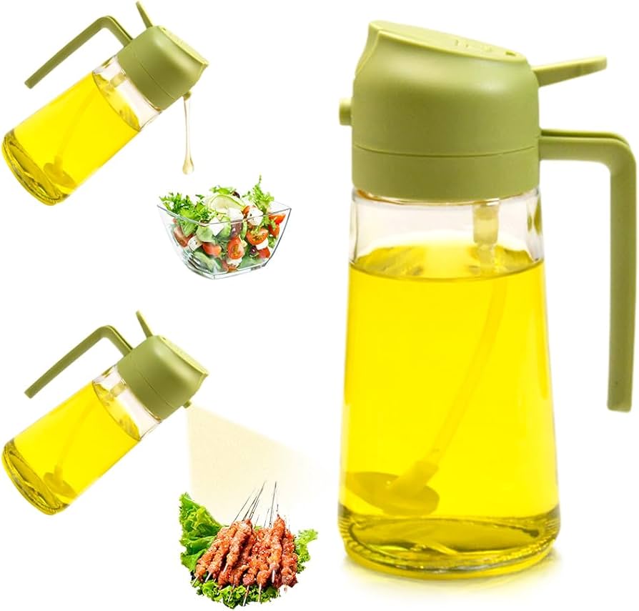 2-in-1 Glass Oil Sprayer and Dispenser Spray Bottle